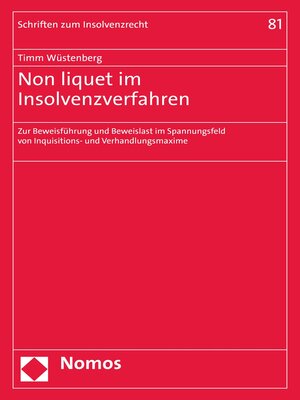 cover image of Non liquet im Insolvenzverfahren